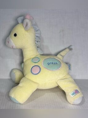 Vintage Eden Toy Giraffe Musical Plush Yellow Amazing Condition!!! WORKS